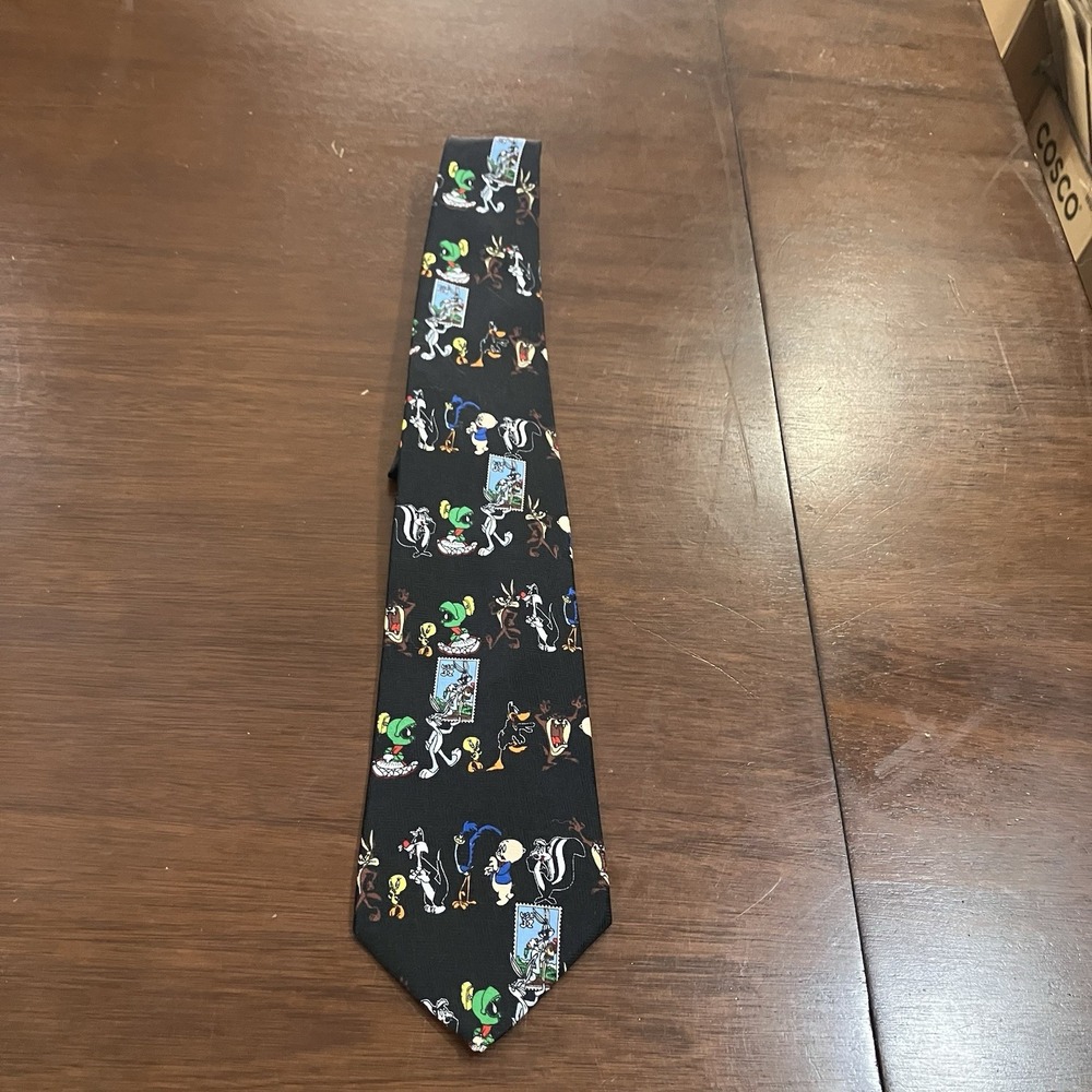 Looney Tunes Stamp Collection Tie 1997 Vintage 90s Bugs Bunny